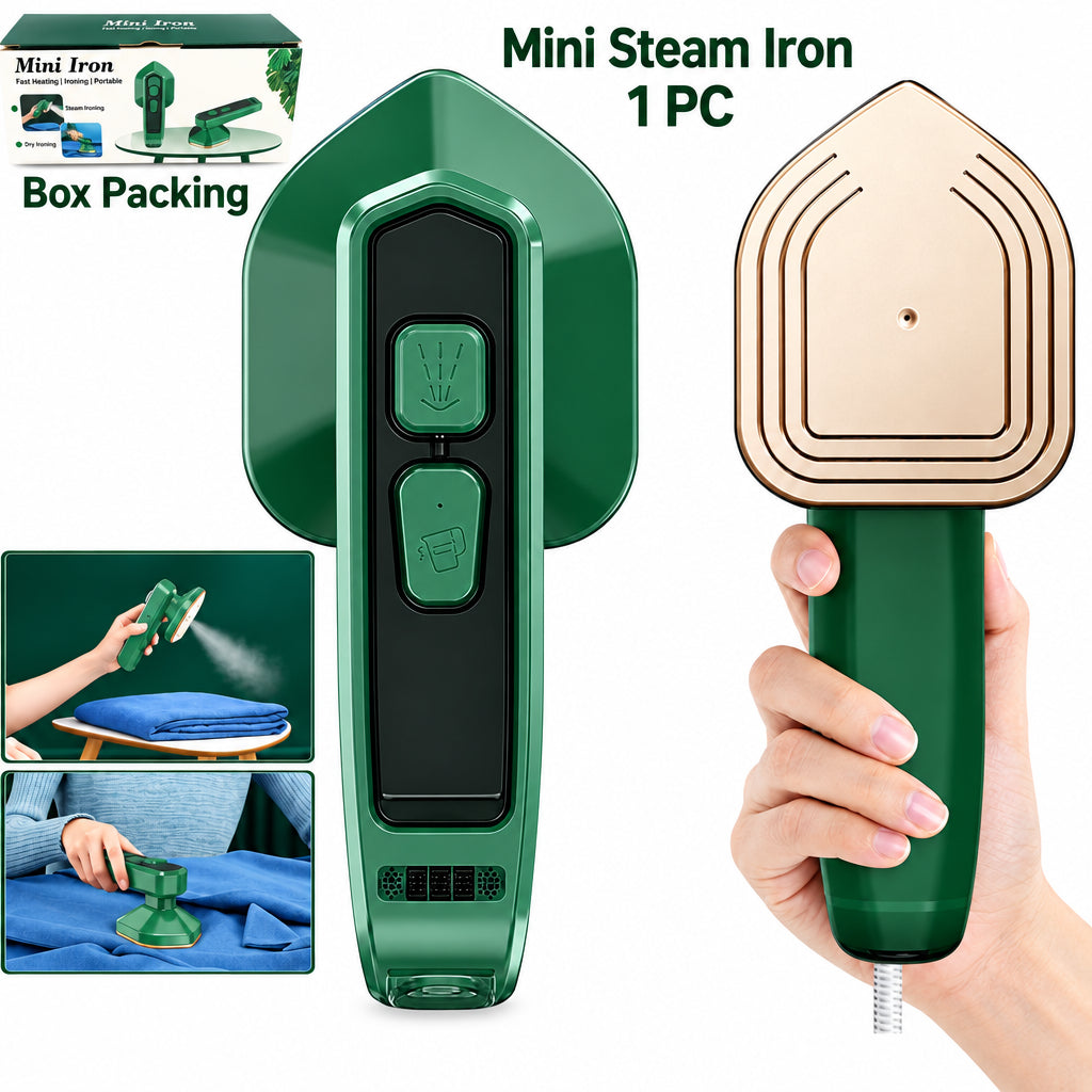 0312 Mini Steam Iron Handheld Garment Steamer For Clothes - Portable Travel Household Ironing Machine Fast Heat Up Powerful Steam Compact Design For Travel And Home Quilting Sewing Iron Useful Gifts For Family Members Friends Birthday (1 Pc)
